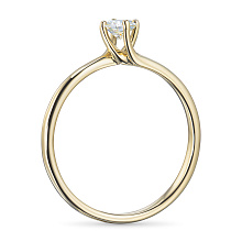 Помолвочное кольцо из желтого золота с бриллиантом