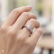 Кольцо из белого золота с бриллиантами