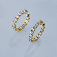 Серьги из желтого золота с бриллиантами (изготовление)