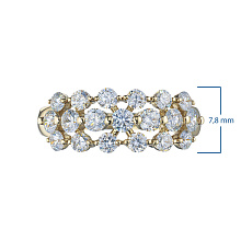 Классическое кольцо из желтого золота c бриллиантами выращенными