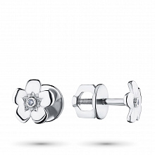 Пусеты из серебра с бриллиантами (изготовление)