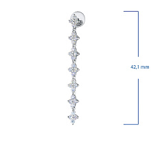 Пусеты из белого золота с бриллиантами (изготовление)