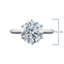 Классическое кольцо из белого золота с бриллиантом выращенным