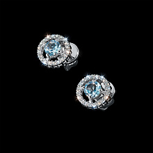 Пусеты из белого золота с топазами и бриллиантами