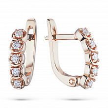 Серьги из красного золота с бриллиантами (изготовление)