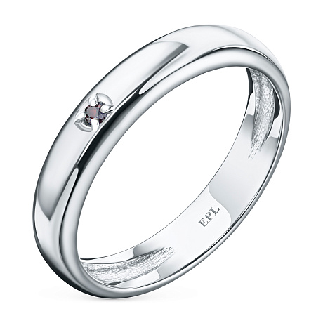 Обручальное кольцо из серебра с гранатом