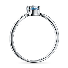 Классическое кольцо из серебра с топазом