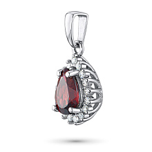 Подвеска из белого золота с гранатом и бриллиантами (изготовление)