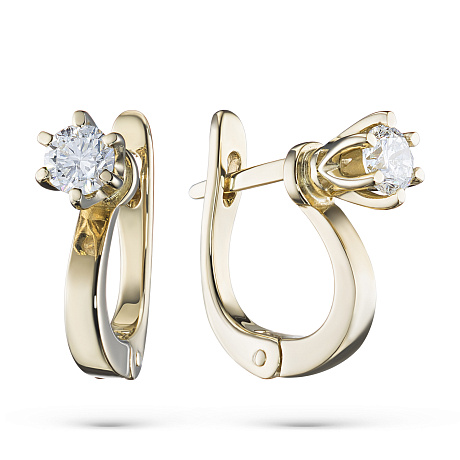 Серьги из желтого золота с бриллиантами