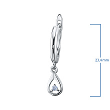 Серьги из серебра с бриллиантом