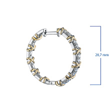 Серьги из комбинированного золота (изготовление) с бриллиантами