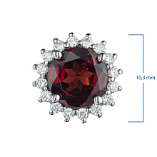Подвеска из белого золота с гранатом и бриллиантами (изготовление)