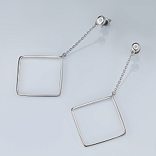 Пусеты из серебра с бриллиантом