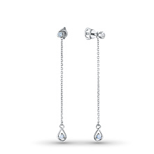 Пусеты из серебра c бриллиантами