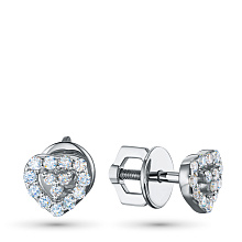 Пусеты из серебра c бриллиантами