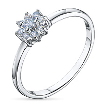 Кольцо из серебра c бриллиантами