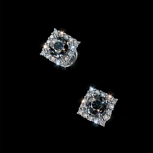 Пусеты из белого золота с сапфирами и бриллиантами