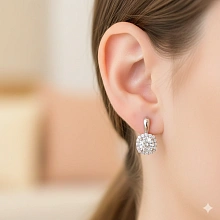 Серьги из белого золота c бриллиантами