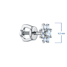 Пусеты из серебра c бриллиантами выращенными