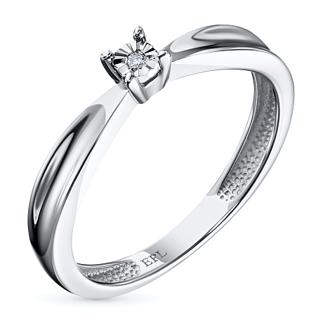 Обручальное кольцо из белого золота с бриллиантом