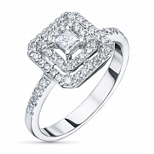 Классическое кольцо из белого золота с бриллиантами (изготовление)