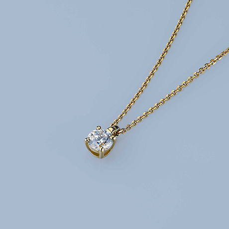 Классическая подвеска из желтого золота