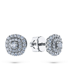 Пусеты из белого золота c бриллиантами