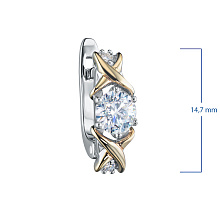 Серьги из комбинированного золота c бриллиантами