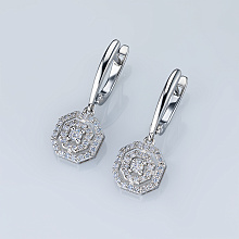 Серьги из серебра c бриллиантами