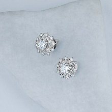 Пусеты из белого золота с бриллиантами (изготовление)