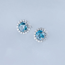 Пусеты из белого золота (изготовление) с бриллиантами