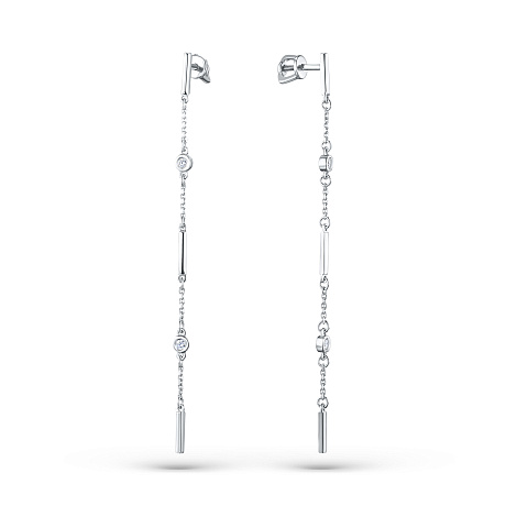 Пусеты из белого золота с бриллиантами