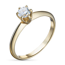 Кольцо из желтого золота с бриллиантом