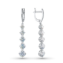 Серьги из белого золота c бриллиантами выращенными