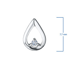 Подвеска из серебра с бриллиантом выращенным