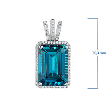 Подвеска из белого золота с бриллиантами и топазом (изготовление)