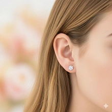 Пусеты из серебра c бриллиантами