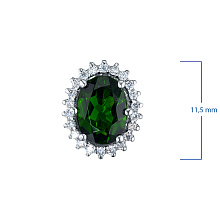 Подвеска из белого золота с бриллиантами и хромдиопсидом (изготовление)