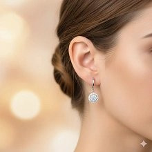 Серьги из белого золота c бриллиантами