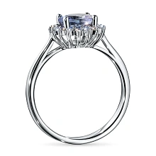 Кольцо из белого золота с танзанитом и бриллиантами