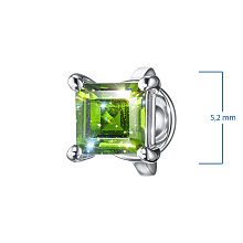 Пусеты из серебра с хромдиопсидами