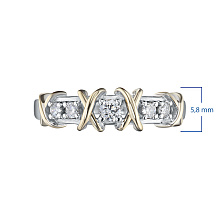 Кольцо из комбинированного золота с бриллиантами