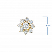 Пусеты из желтого золота с бриллиантами (изготовление)