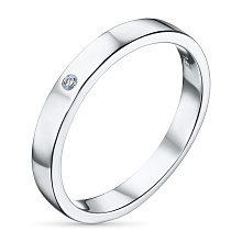 Обручальное кольцо из белого золота с бриллиантом