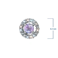 Подвеска из серебра с танзанитом и бриллиантами