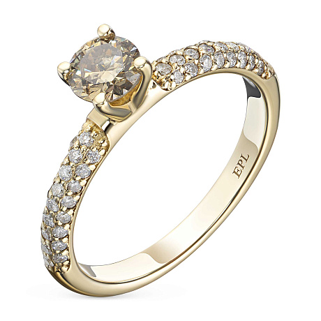 Кольцо из желтого золота с бриллиантами