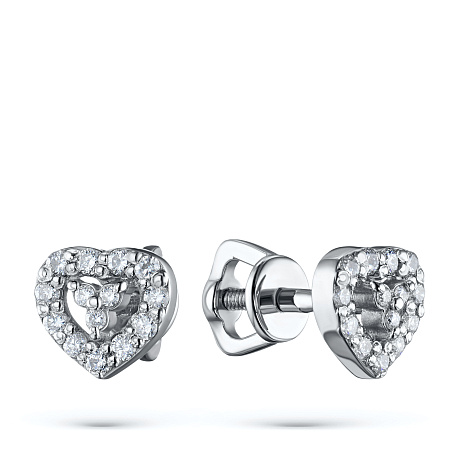 Пусеты из белого золота