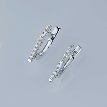 Серьги из серебра c бриллиантами