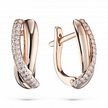 Серьги из красного золота с бриллиантом (изготовление)