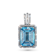 Подвеска из белого золота с топазом и бриллиантами